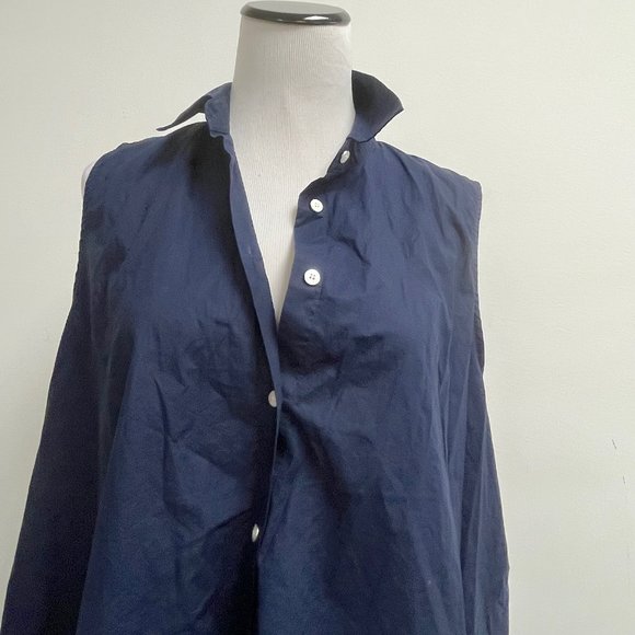 ACNE Studios cotton sleeveless top navy shirt 36 - Picture 2 of 4
